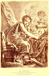 The painting by Francois (after) Boucher