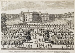 View of the Chateau de Chantilly from the Orangerie by Francois Antoine Aveline