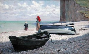 Beach Scene at Fecamp, Northern France