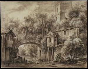 Architectural Capriccio with the Mill of Quiquengrogne near Charenton
