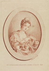 Young Woman with Lapdog and Kitten by François Boucher