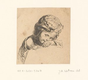 Child with Cap, Leaning on an Arm by François Boucher