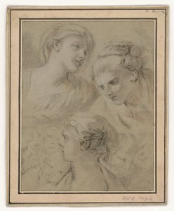 Head Studies Exemplifying Various Emotions by François Boucher