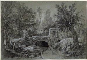 Landscape with Stream and Bridge