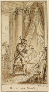Second Day, Seventh Story: The Duke of Athens Contemplating the Sleeping Princess Alatiel by François Boucher