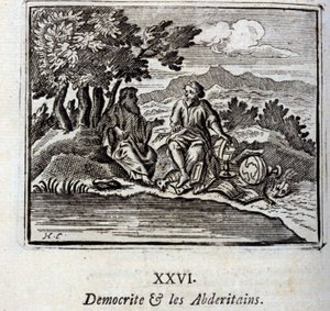Democrite and the Abderitans. Fables by Jean de La Fontaine (1621-95). Illustration by François Chauveau (1613-1676). Edition of 1728 by Francois Chauveau