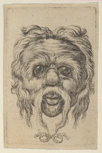 Mask with a Long Mustache Tied with a Ribbon Beneath the Chin, from Divers Masques by Francois Chauveau