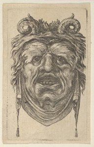 Satyr Mask with Curled Horns, Leafy Eyebrows and a Cloth Hanging Beneath the Chin, ca. 1635-45 by Francois Chauveau