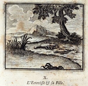 The Crevisse and his daughter (Illustration by François Chauveau, 1728) by Francois Chauveau