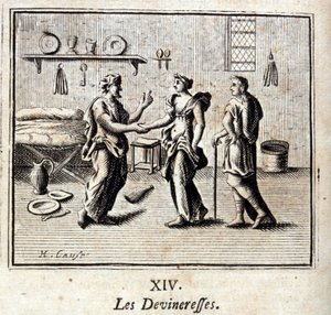 The Fortune-Tellers. Fables by Jean de La Fontaine. Illustration by François Chauveau. Edition of 1728. by Francois Chauveau