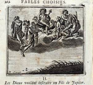 The Gods wanting to teach a son of Jupiter (Illustration by François Chauveau) by Francois Chauveau
