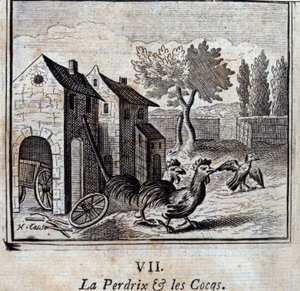 The Partridge and the Cocks by Francois Chauveau