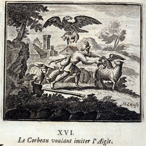 The Raven Wanting to Imitate the Eagle by Francois Chauveau