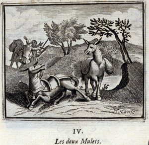 The Two Mules by Francois Chauveau