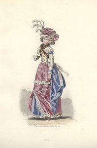 Woman in Tricolor Outfit, Era of Marie Antoinette by Francois Claudius Compte Calix