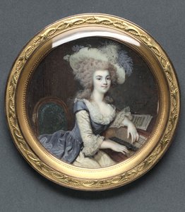 Portrait of a Woman at a Harpsichord by Francois Dumont