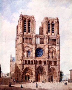 La Facade de la Cathedrale Notre Dame de Paris by Francois Etienne Villeret