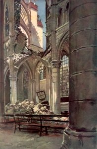 Interior of the Ruins of Saint Jean des Vignes Abbey, Soissons, France