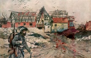 The Ruins of Ablain-Saint-Nazaire, Artois, France by Francois Flameng