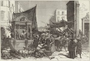 A Street in Naples by Francois Fortune Antoine (after) Ferogio