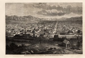 Panorama of the city of the great dirty lake (Drawing by Ferogio) by Francois Fortune Antoine (after) Ferogio