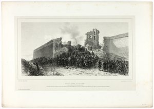 Assault of bastion no.8, from Souvenirs d’Italie: Expedition de Rome by Francois Hippolyte Lalaisse