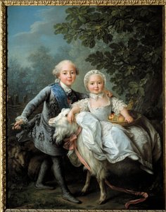 Portrait of Charles Philippe of France and His Sister Madame Clothilde by Francois Hubert Drouais