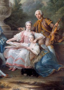 The family of Louis Francois du Bouchet, Marquis de Sourches and Grand Prevot de France (detail) by Francois Hubert Drouais