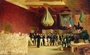 The Chamber of Deputies Presents to the Duke of Orleans, Louis Philippe I, the Act that Calls Him to the Throne and the Charter of 1830, at the Royal Palace, 7th August 1830 by François Joseph Heim