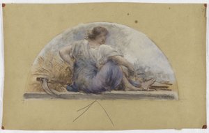 Sketch for the Hôtel de Ville Dining Room in Paris, Harvest or Summer by Francois Lafon
