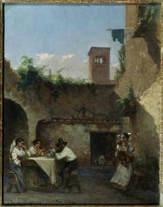 Rome, the Tavern by Francois Louis David Bocion