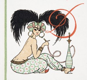 Arabian Girl with Hookah Pipe, from Personages de Comedie