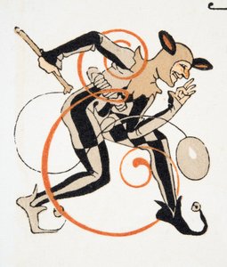 Letter E, from Personages de Comedie by Francois Louis Schmied