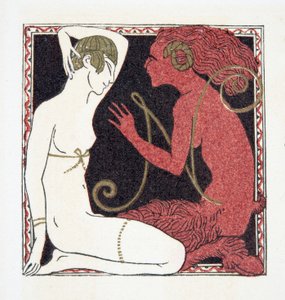 Letter N, from Personages de Comedie by Francois Louis Schmied