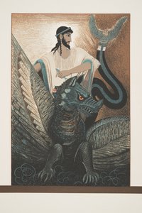 Ulysees and Dragon from Prometheus Bound by Aeschylus, pub. 1941 by Francois Louis Schmied