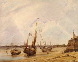 Low Tide, Calais by Francois Louis Thomas Francia