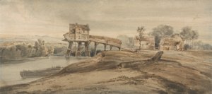 The Watermill above the Bridge at Charenton, after a painting by Thomas Girtin by Francois Louis Thomas Francia