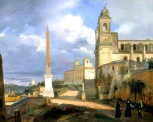 The Trinity of the Mounts and the Medicis villa, Rome, 1808 by Francois Marius Granet