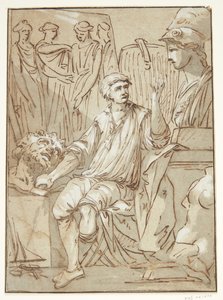 A sculptor in his workshop by Francois Perrier