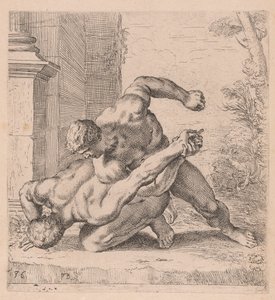 The Medici Wrestlers, Side View, Turned to Left [Plate 36] by Francois Perrier