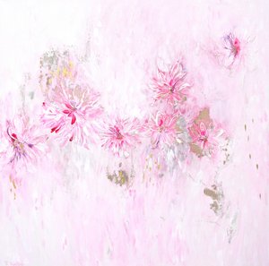 Soft Pink Gold Blooms by Françoise Wattré