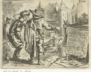 Man with Fur Hat Pulled by His Ear by Francoys Dancx