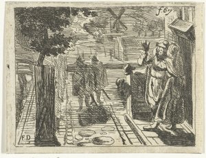 Woman Embraces Man in Front of House by Canal