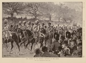 Queen Victoria and the procession passing through Hyde Park to open the Imperial Institute