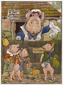 Illustration for The Three Little Pigs by Frank Adams