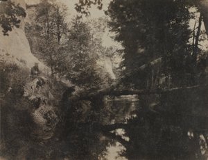 Landscape with Seated Figure on Stream Bank by Frank Chauvassaignes