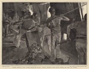 More Steam, the Stoke Hole of HMS Nile during the Rush South of the B Fleet by Frank Craig