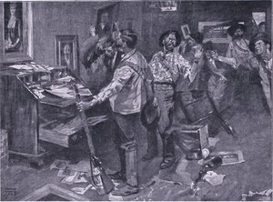 Respected even by enemies: an incident of a Boer raid in Natal (illustration from After Pretoria: The Guerilla War, 1902) by Frank Craig