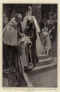 Their Majesties leaving the House of Lords after the Reading of the King