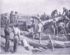 Getting a gun over a nasty place (illustration from After Pretoria: The Guerilla War, 1902)